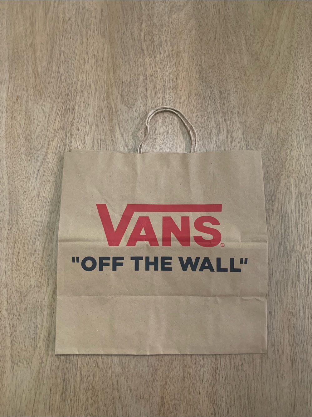 Vans small reusable brown and red gift bag